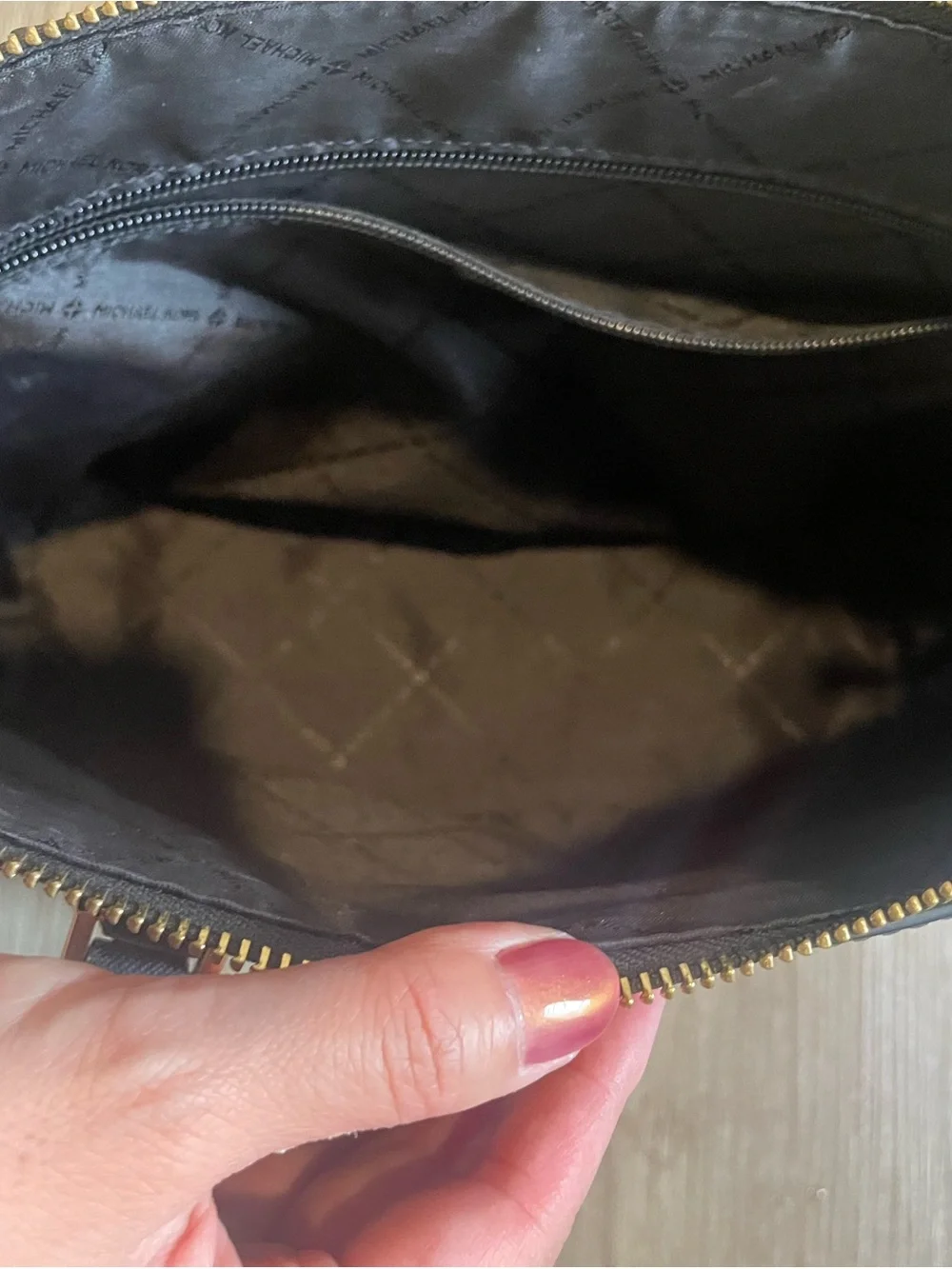 Michael Kors Black Saffiano Tote with Gold Accents